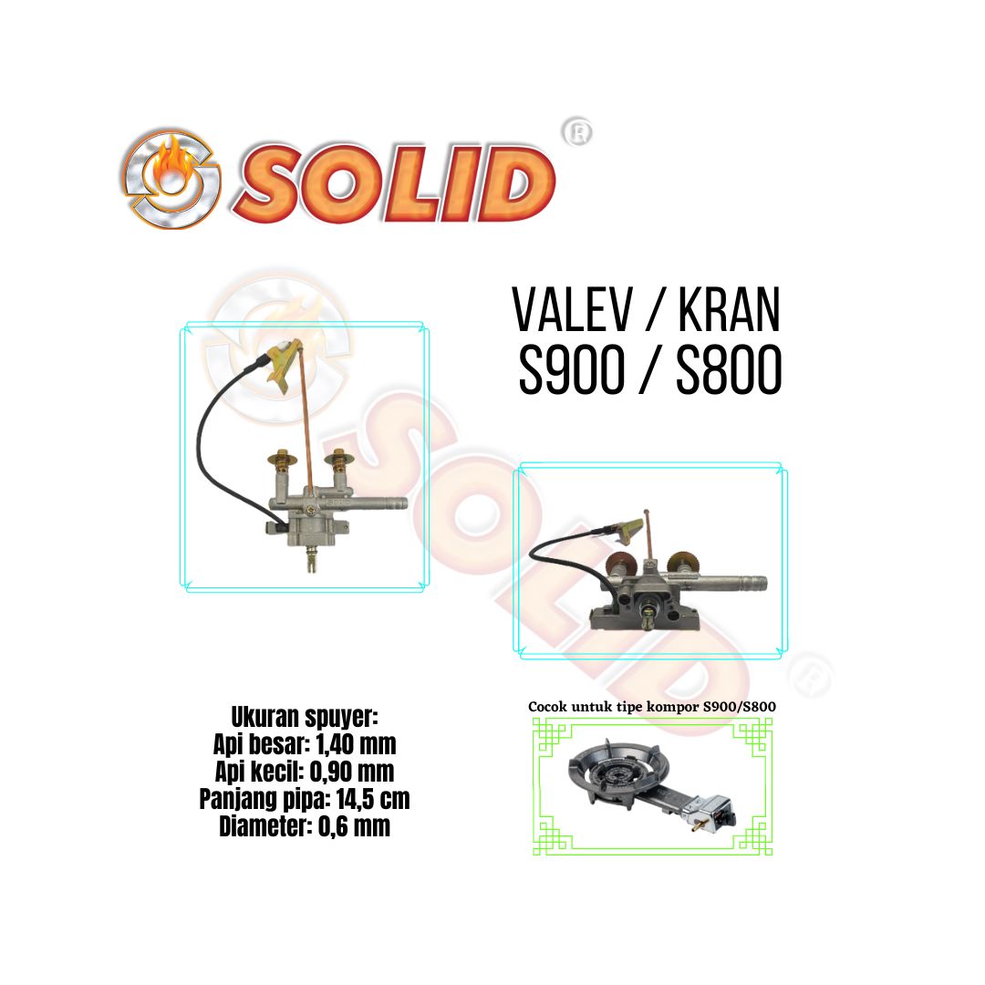 Valev / Kran Kompor gas SOLID S900 / S800  Original Spare Part