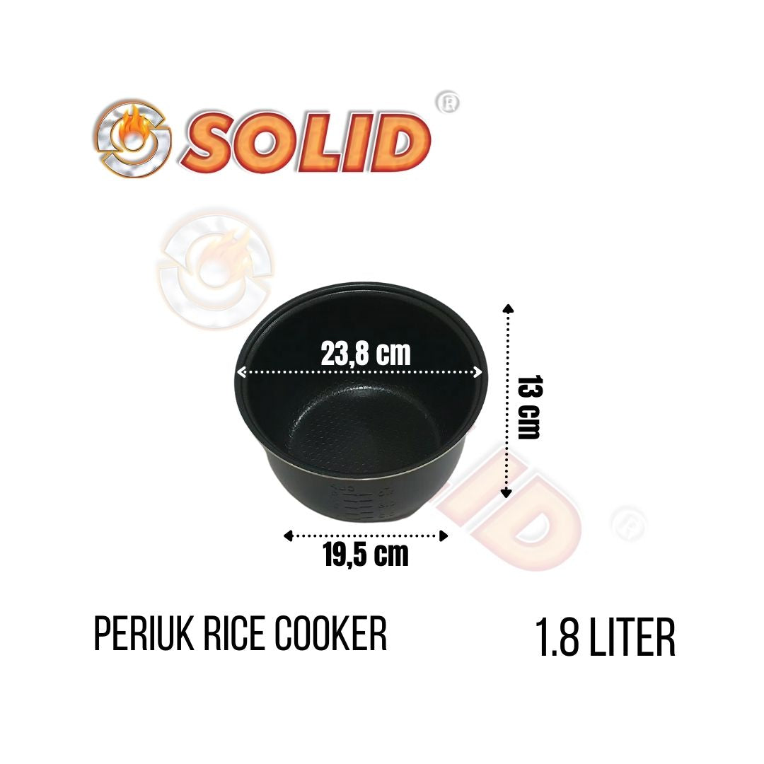 Periuk / Panci Penanak Nasi Rice Cooker Solid 1,8 Liter Anti Lengket