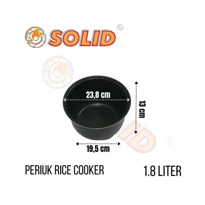 Periuk / Panci Penanak Nasi Rice Cooker Solid 1,8 Liter Anti Lengket