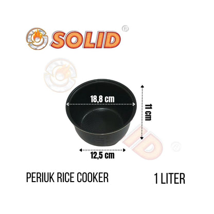 Periuk / Panci Penanak Nasi Rice Cooker Solid 1 Liter Anti Lengket