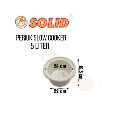 PERIUK KERAMIK / INNER POT / PANCI / POT SLOW COOKER SOLID 5 LITER